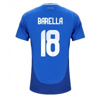 Camisa de Futebol Itália Nicolo Barella #18 Equipamento Principal Europeu 2024 Manga Curta